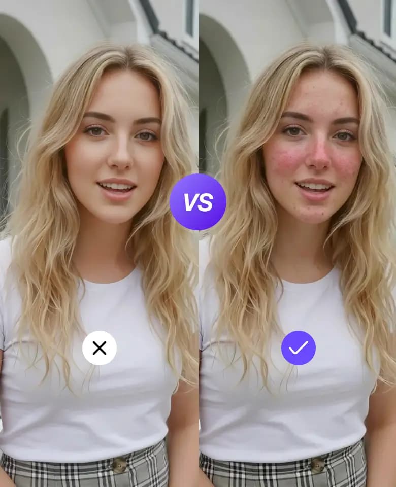 真實肌膚，而非塑料感